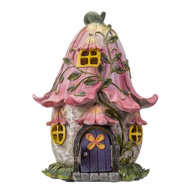 Fairy Cottage Pink Petals w/LED Light - The Garden Corner