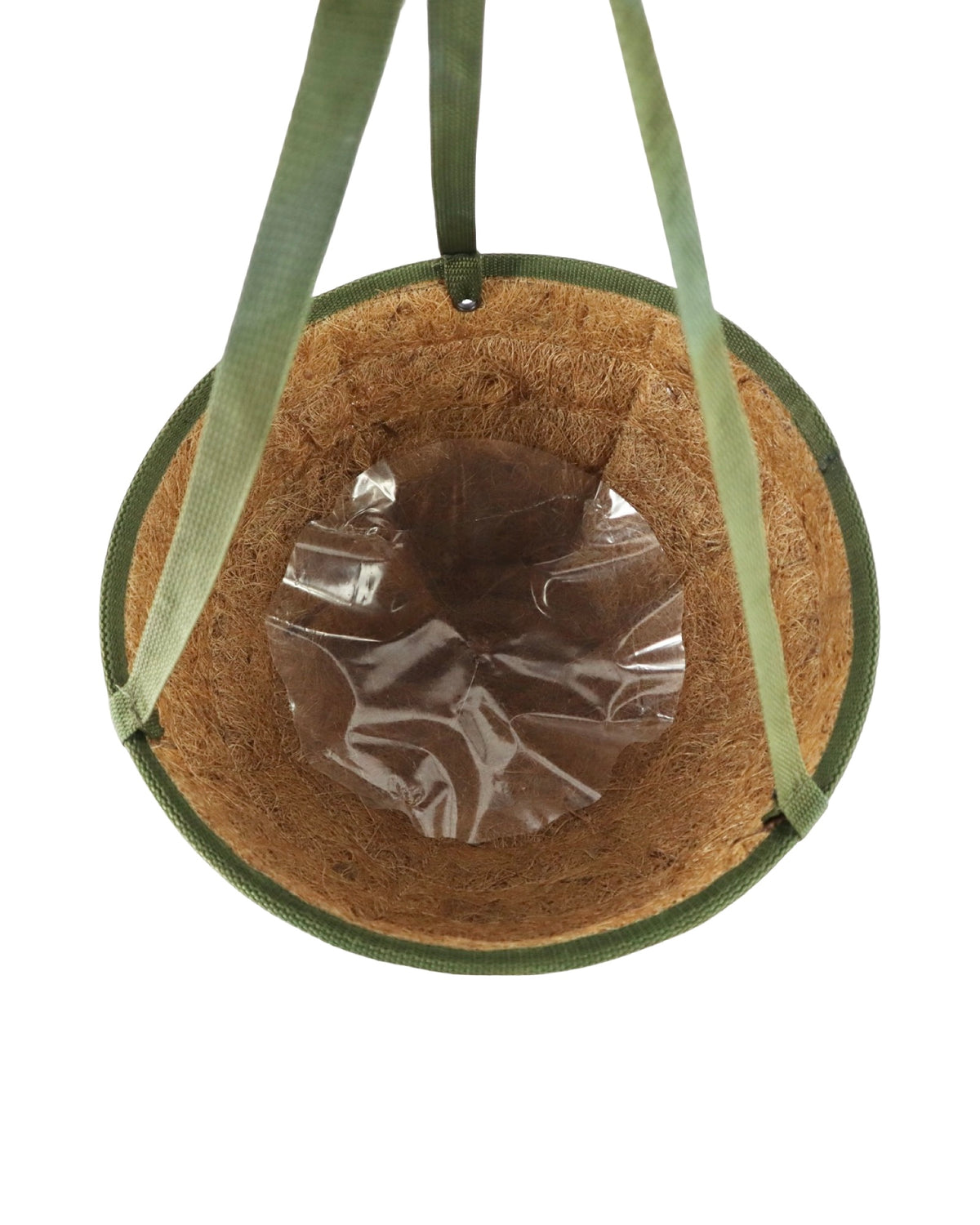 Woven Coco Hanging Basket/Green Trim - Outdoor Living