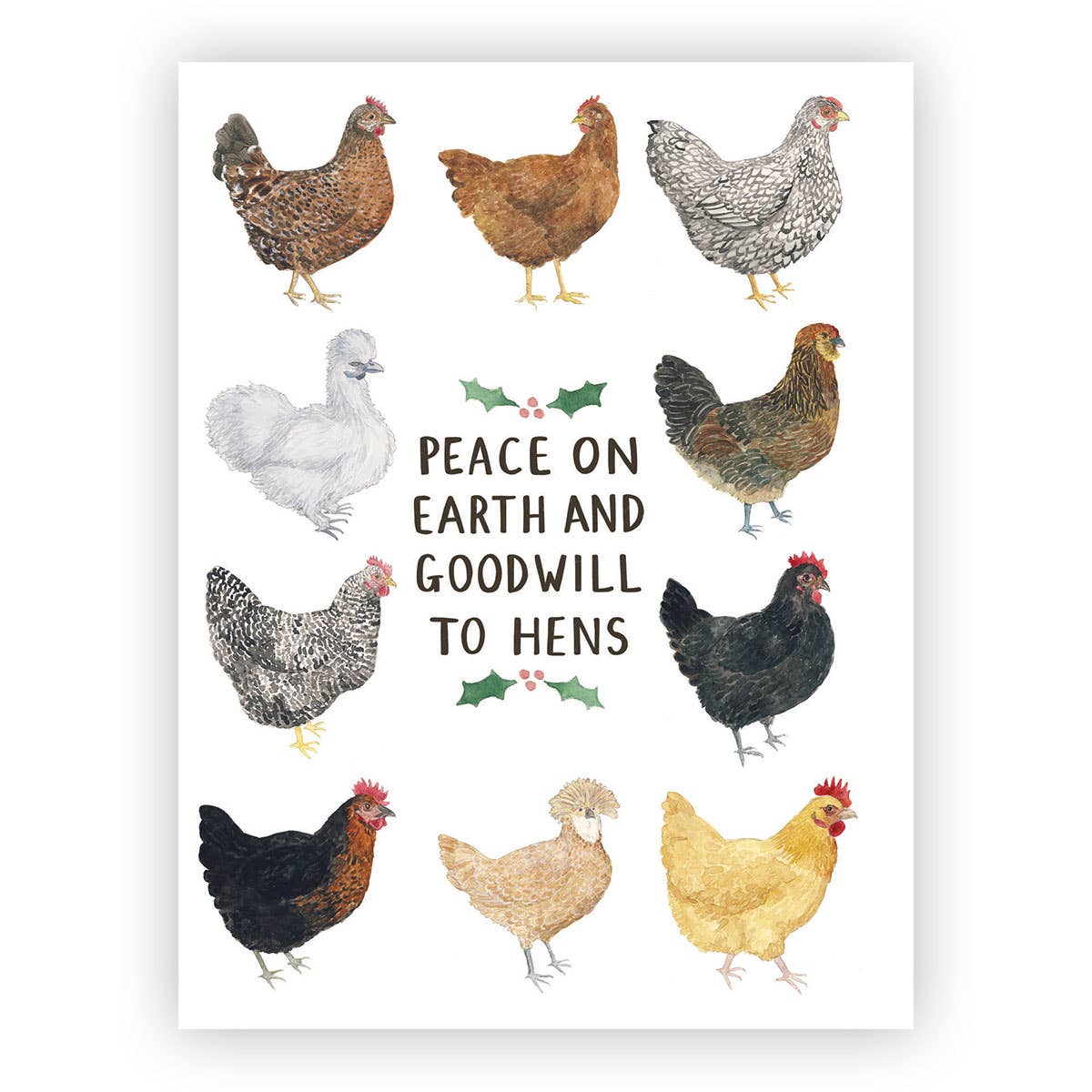 Chickens Holiday Greeting Card - The Garden Corner