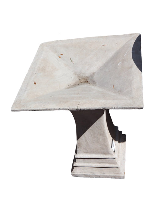 Square Pedestal Birdbath - Outdoor Living