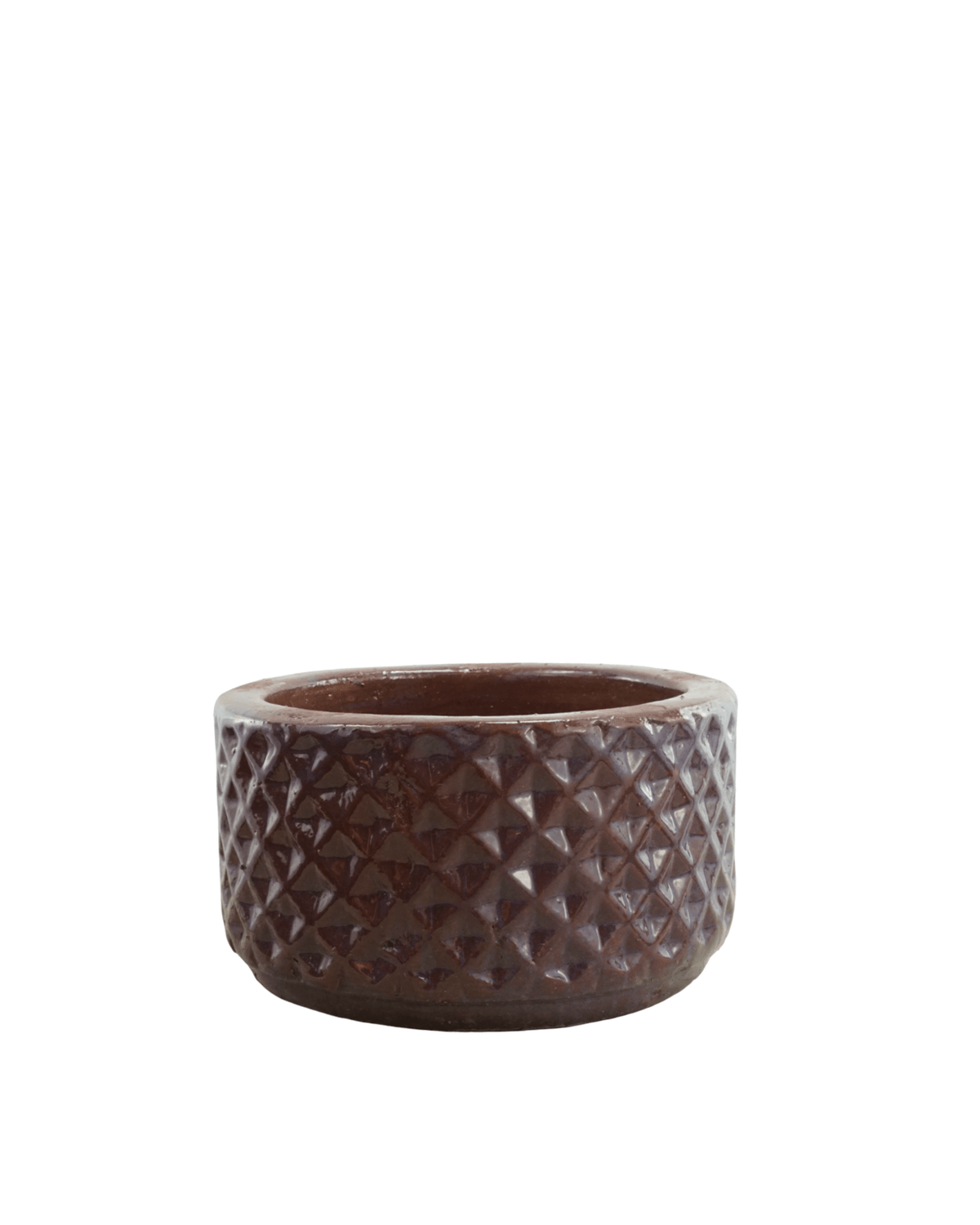 Low Purple Diamond Planter - Pottery