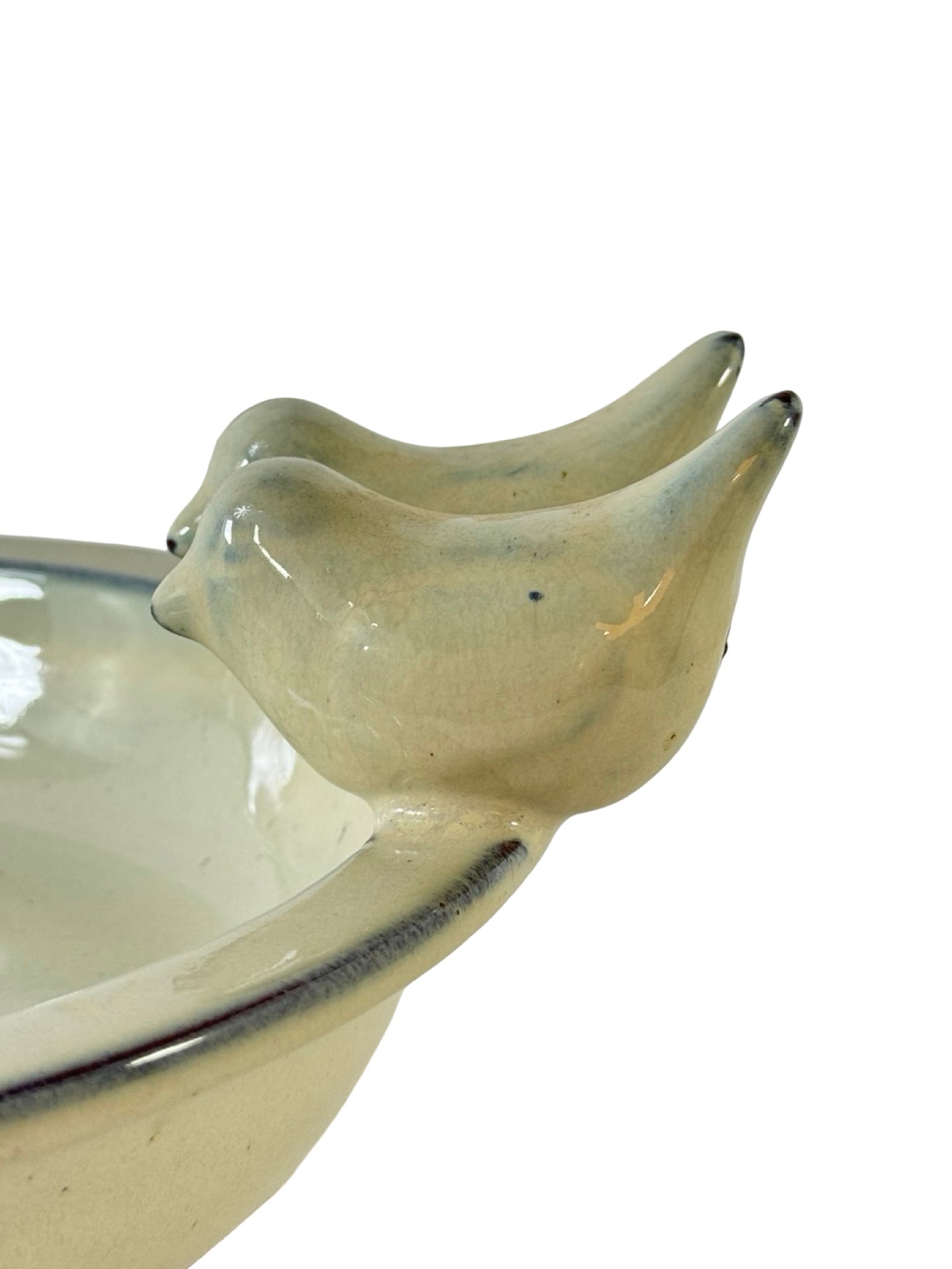 Ceramic Two-Bird Bird Bath - Wild Bird