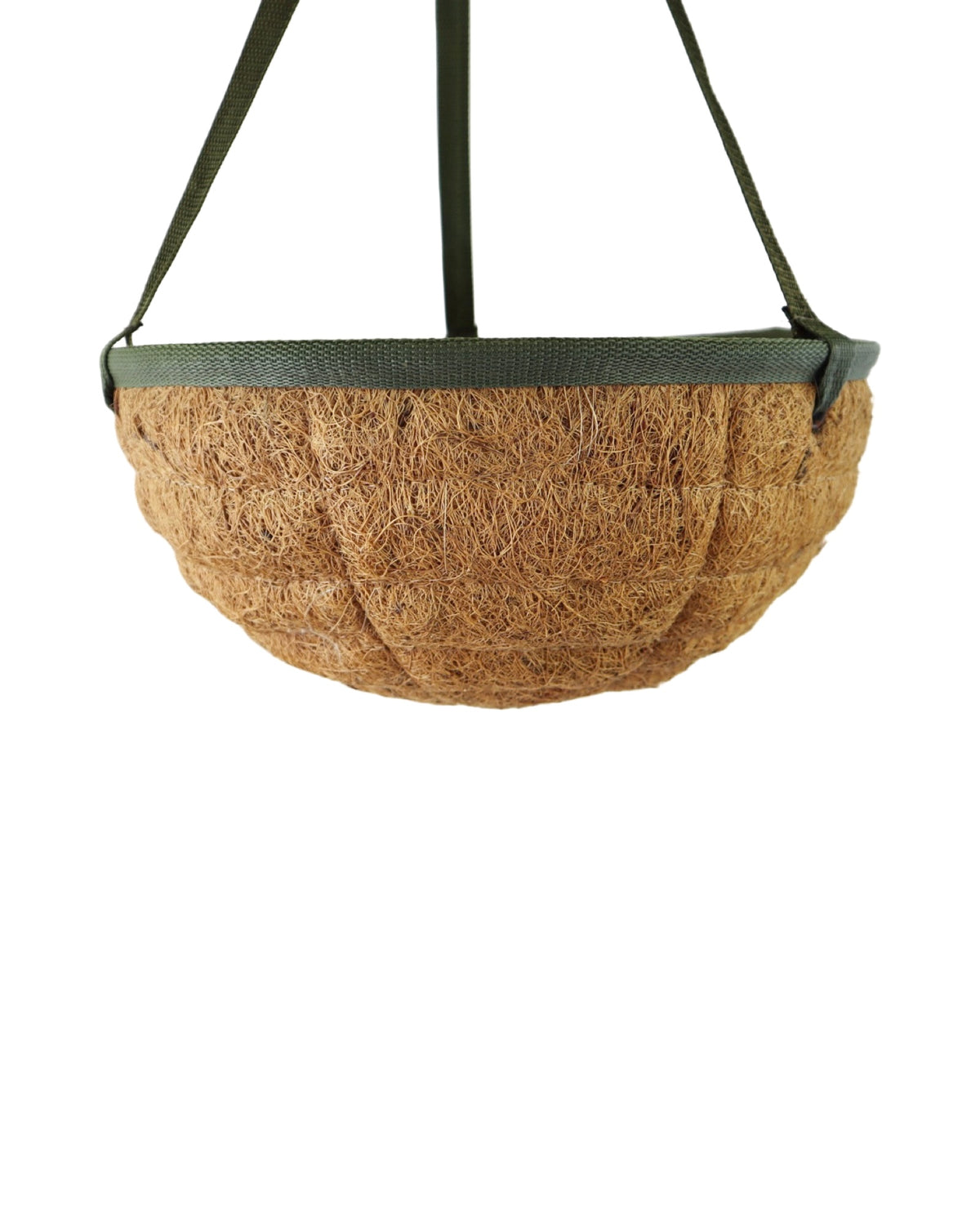 Woven Coco Hanging Basket/Green Trim - Outdoor Living