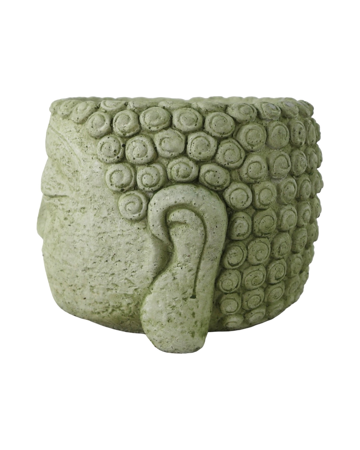 Short Concrete Buddha Head Planter - Pottery