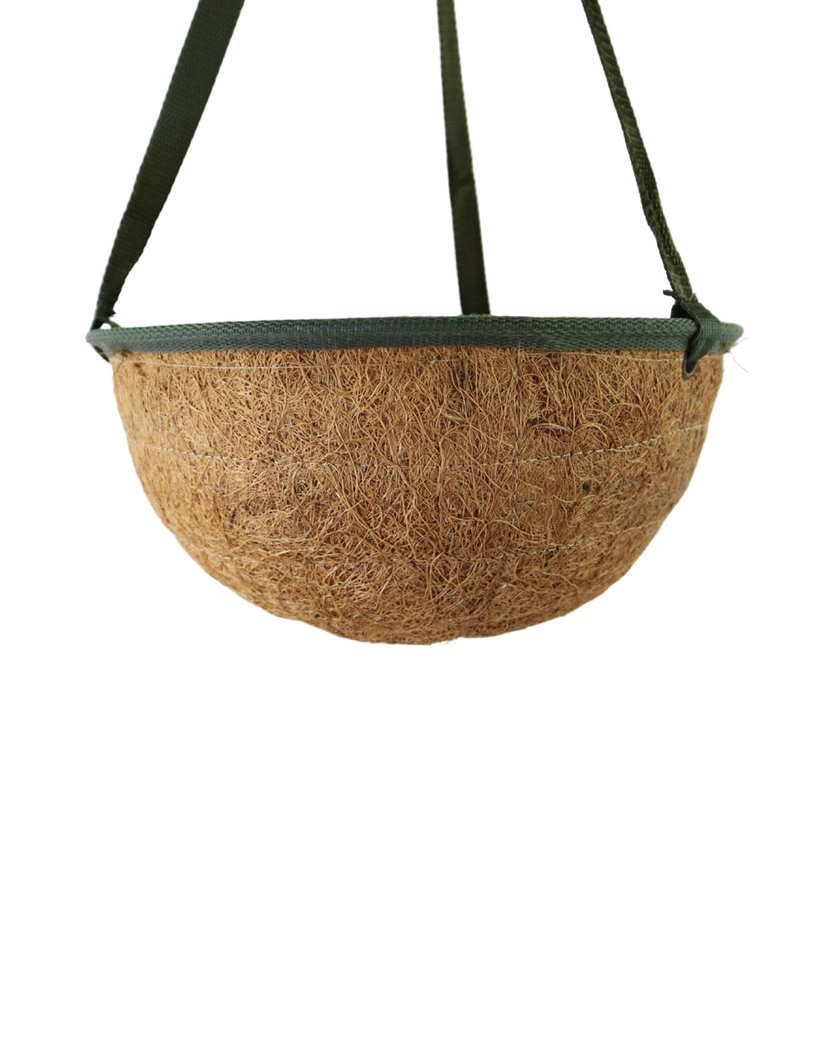 Woven Coco Hanging Basket/Green Trim - Outdoor Living