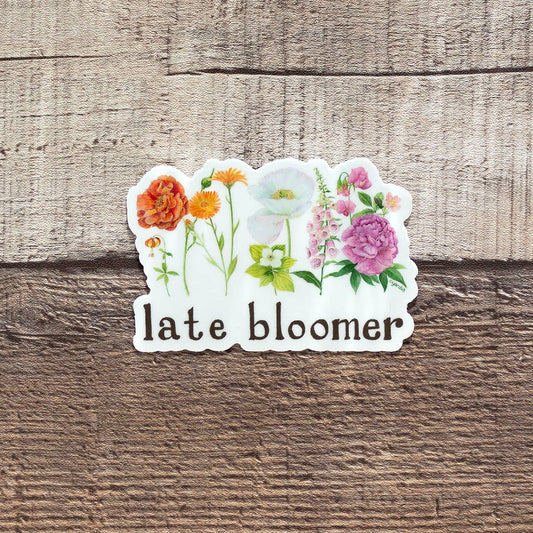 Vinyl Late Bloomer Watercolor Sticker - The Garden Corner