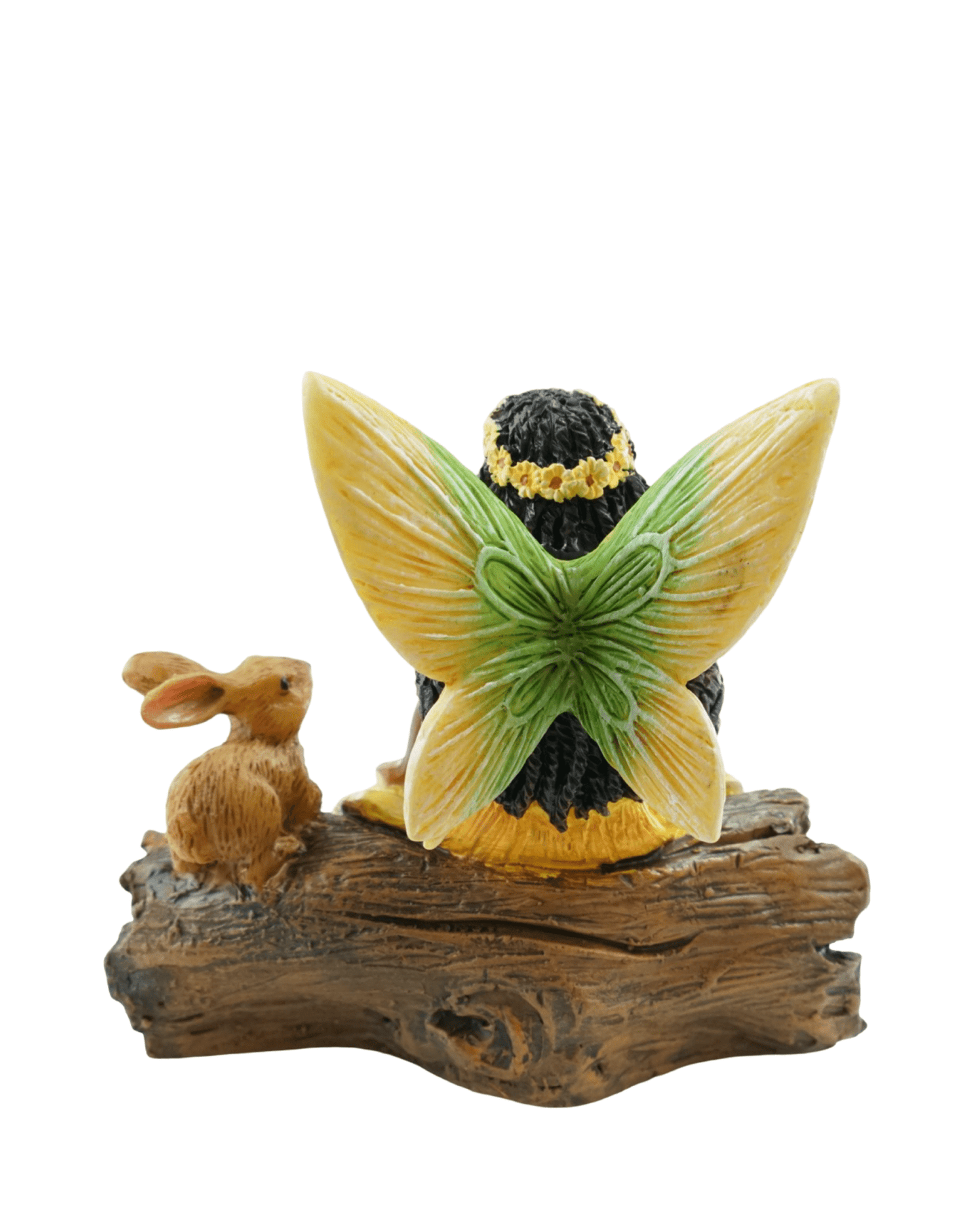 Fairy and Friends on Log - The Garden Corner