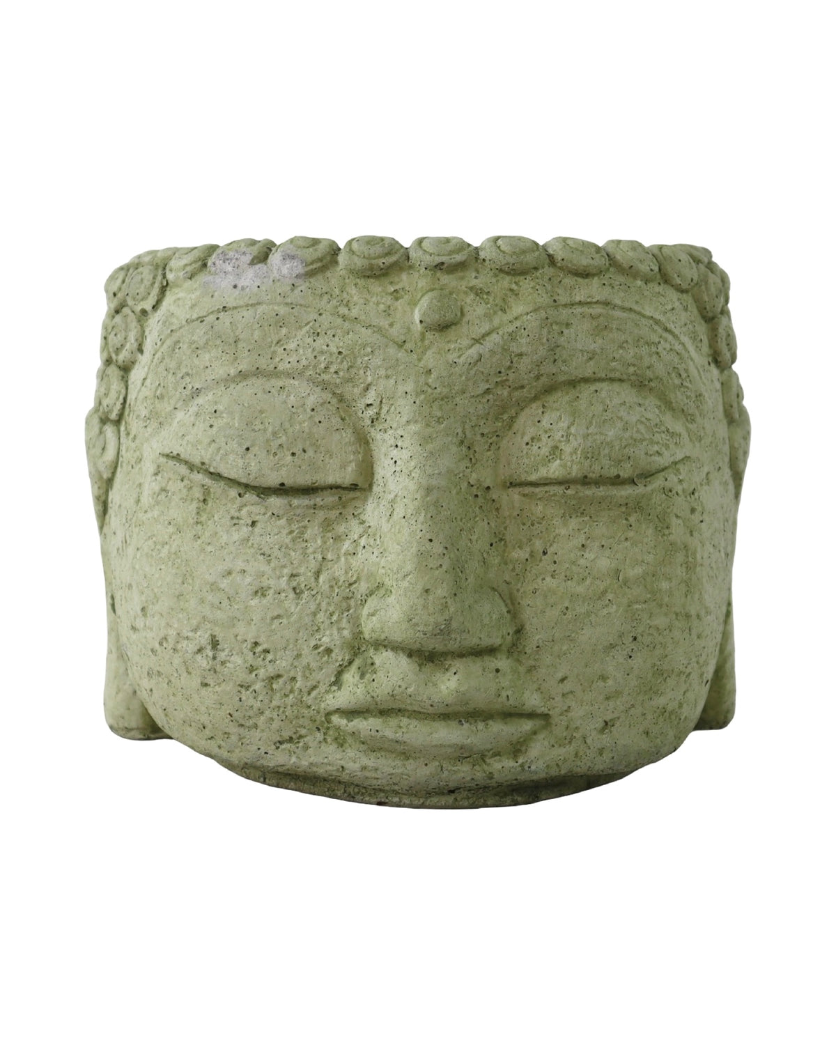 Short Concrete Buddha Head Planter - Pottery