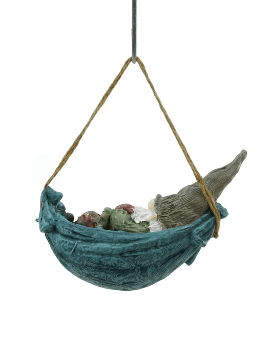 Resin Gnome in Hammock - The Garden Corner