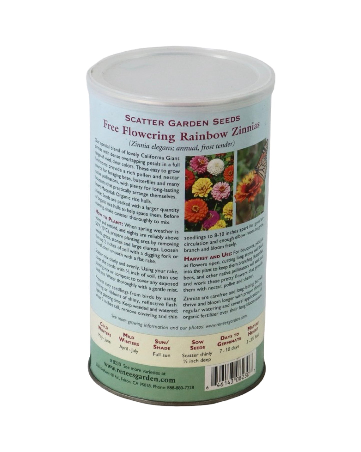 Scatter Garden Seeds Rainbow Zinnias - Bulbs and Seeds