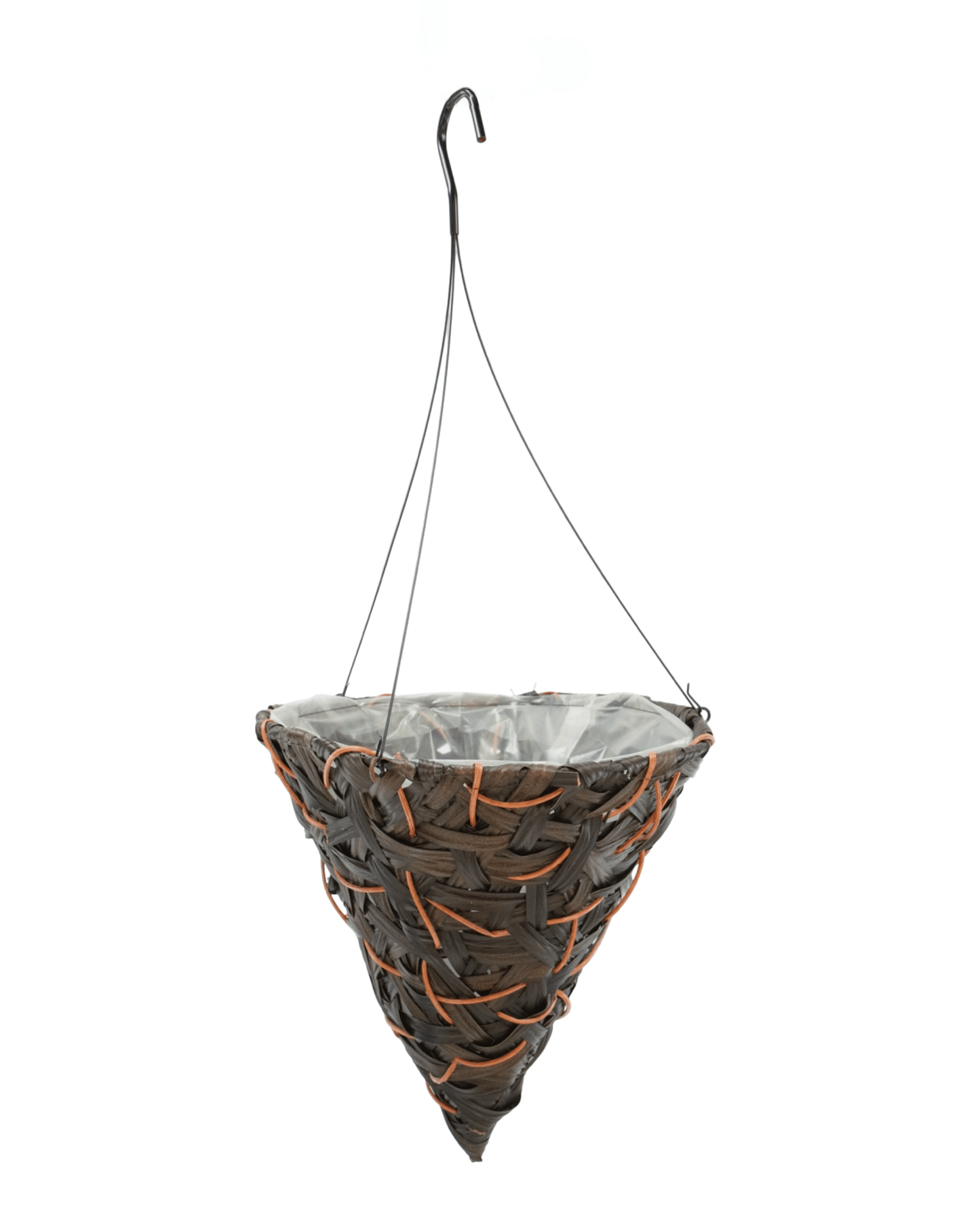 Woven Plastic Hanging Basket Brown - The Garden Corner