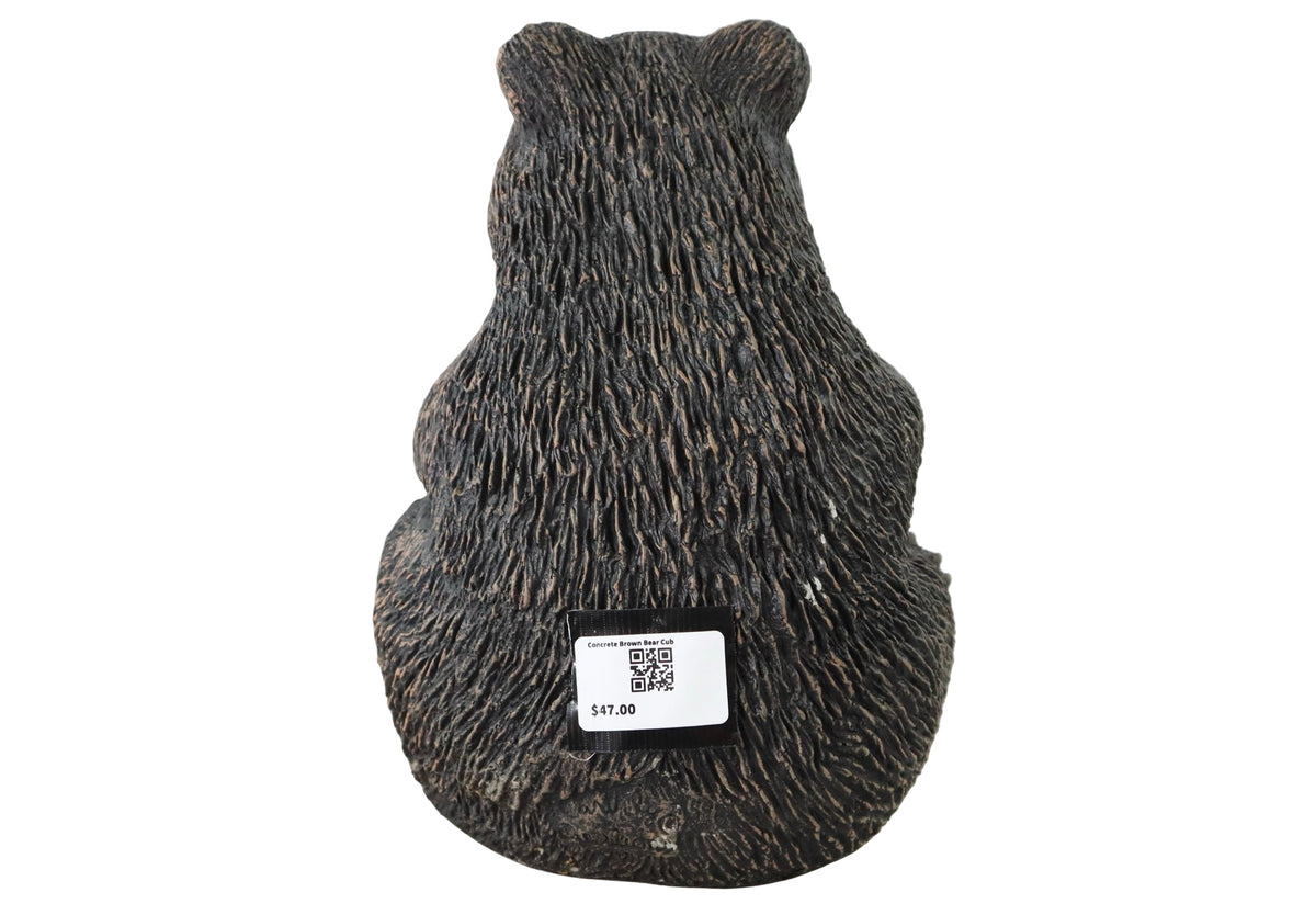 Concrete Brown Bear Cub - Outdoor Living