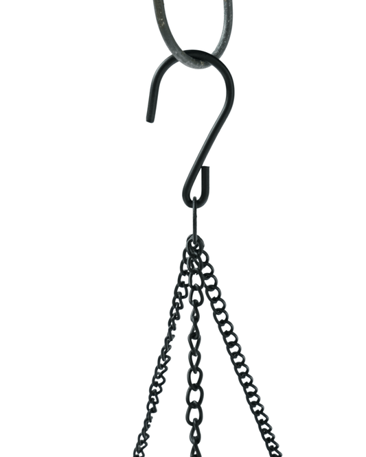 Black Mesh Hanging Basket w/Coco Liner - The Garden Corner