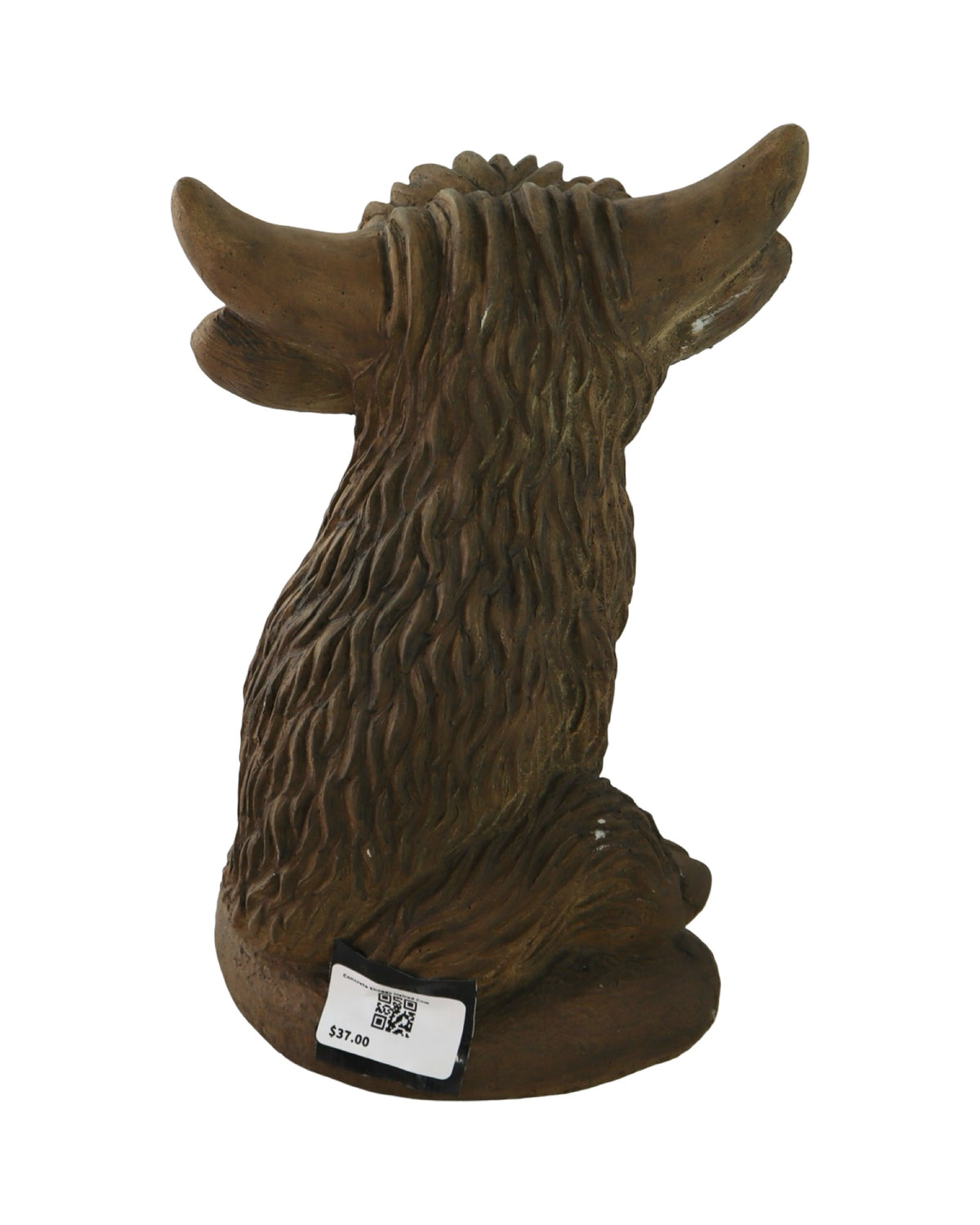 Concrete Shaggy Haired Cow - Outdoor Living