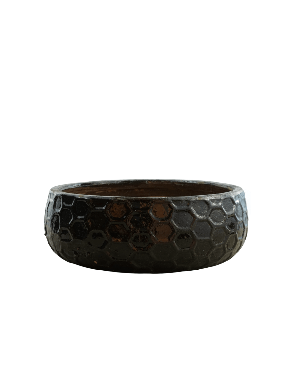 Low Bowl Brown Honeycomb - Pottery