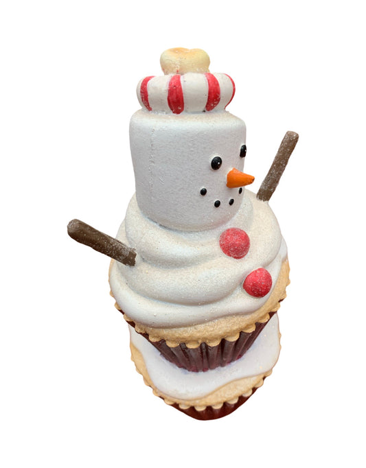 Resin Double Cupcake Snowman - The Garden Corner