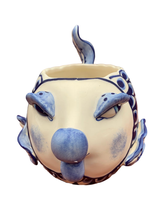 Blue Fish Pot - The Garden Corner
