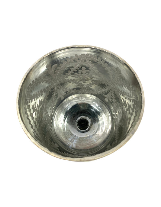 Etched Footed Glass Pedestal Bowl - The Garden Corner