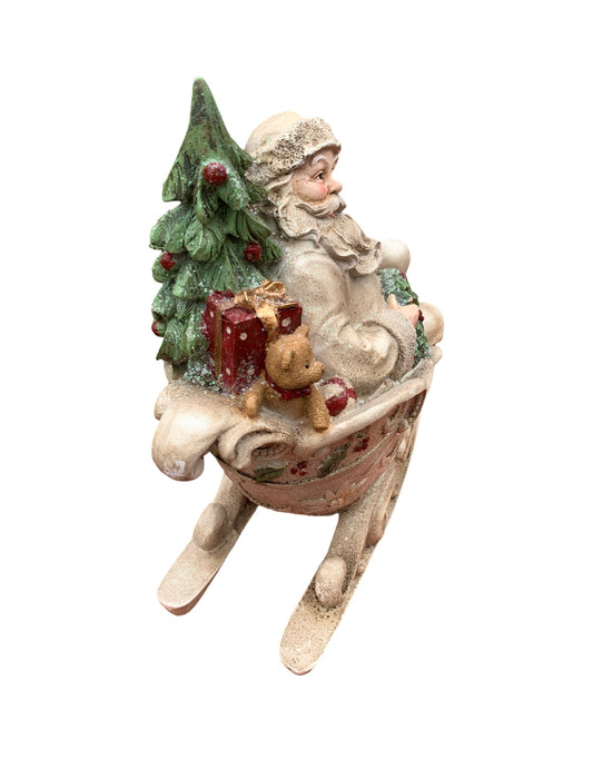 Resin Santa in Sleigh - The Garden Corner