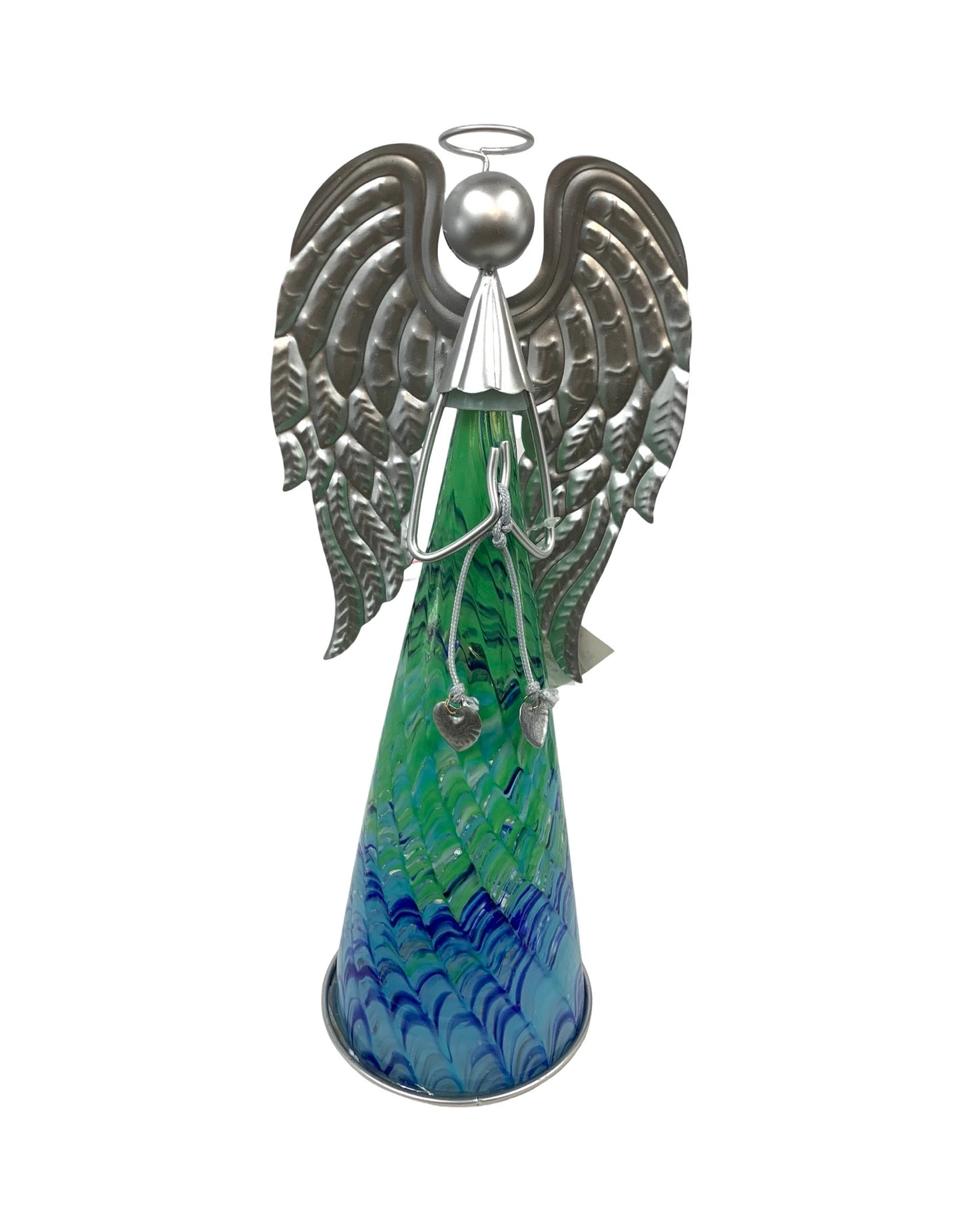 Colored Glass and Metal Angel - Outdoor Living
