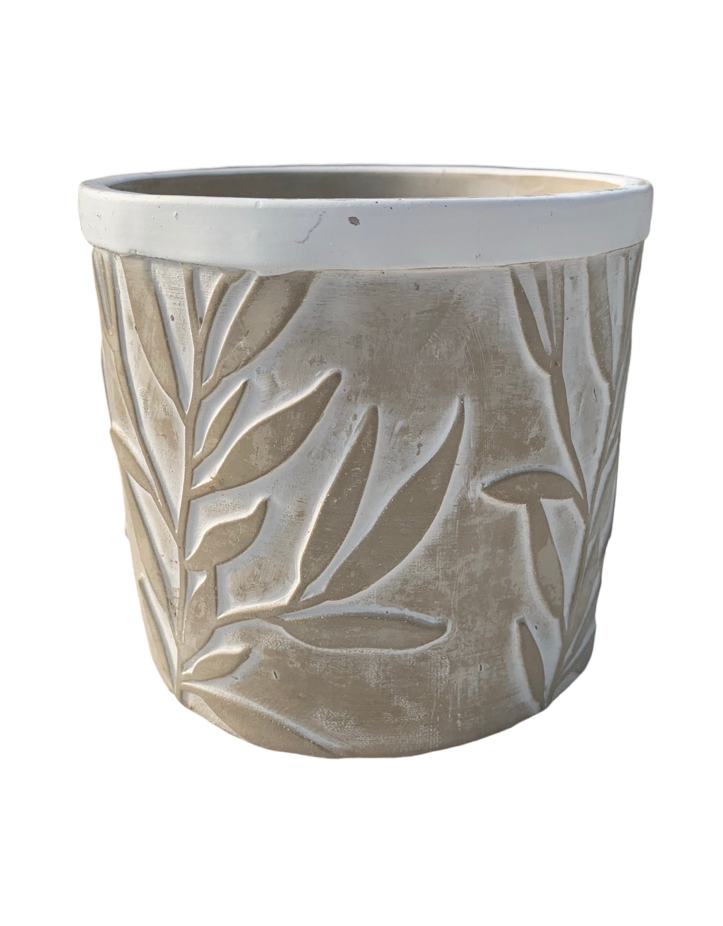 Cement Acadia Olive Leaf Pot - Pottery