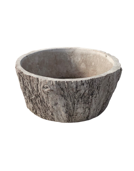 Bark Pot Brown Concrete - The Garden Corner