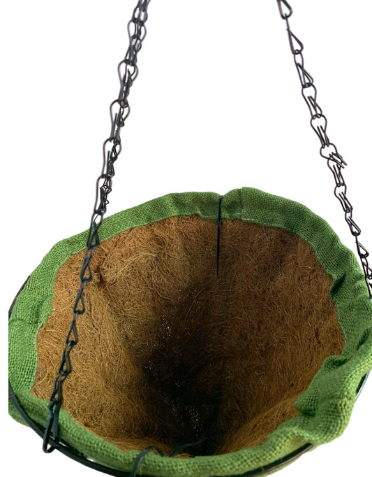 Green Jute Cone Hanging Basket - The Garden Corner