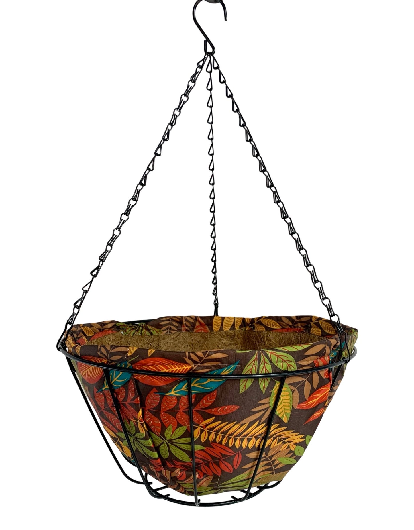 Colored Leaf Pattern Hanging Basket - The Garden Corner