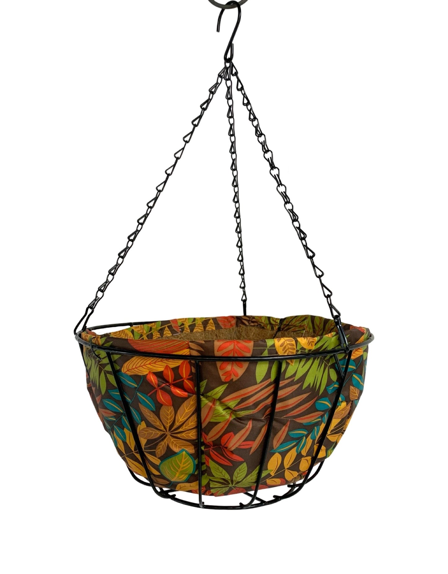 Colored Leaf Pattern Hanging Basket - The Garden Corner