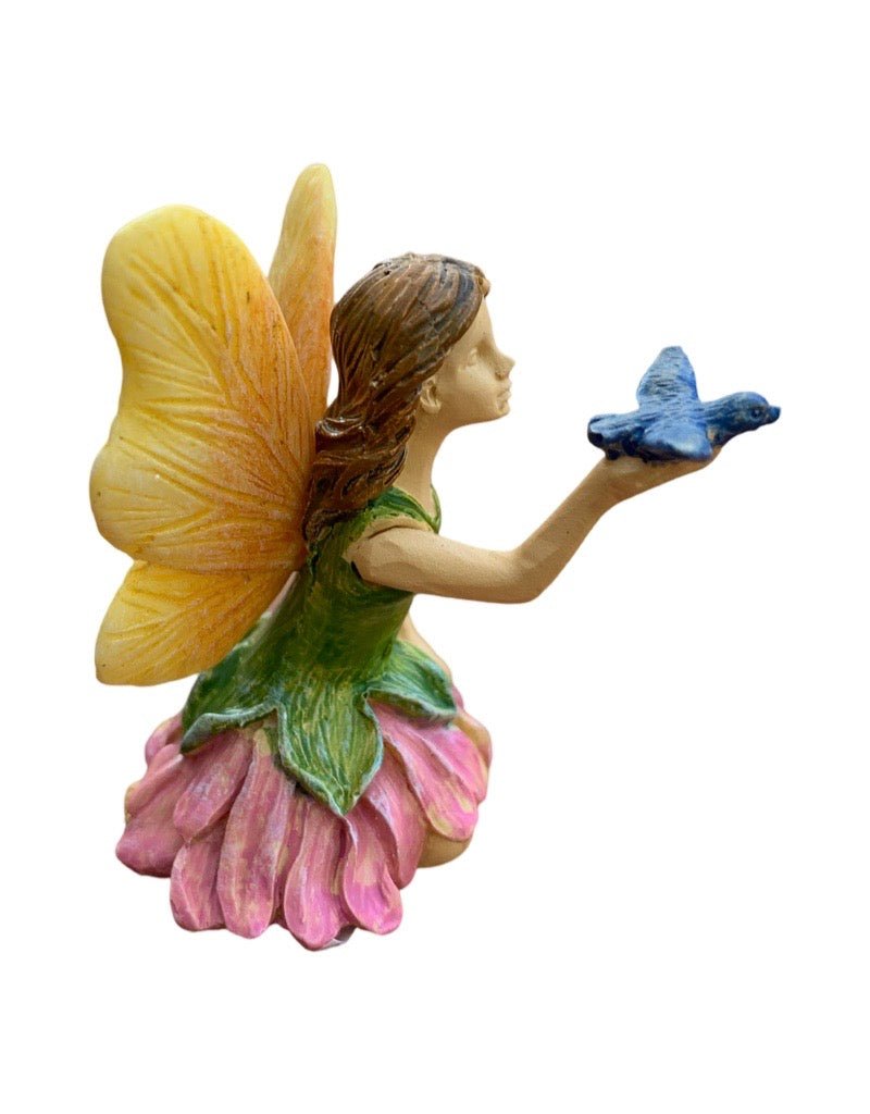 Fairy with Bluebird - The Garden Corner