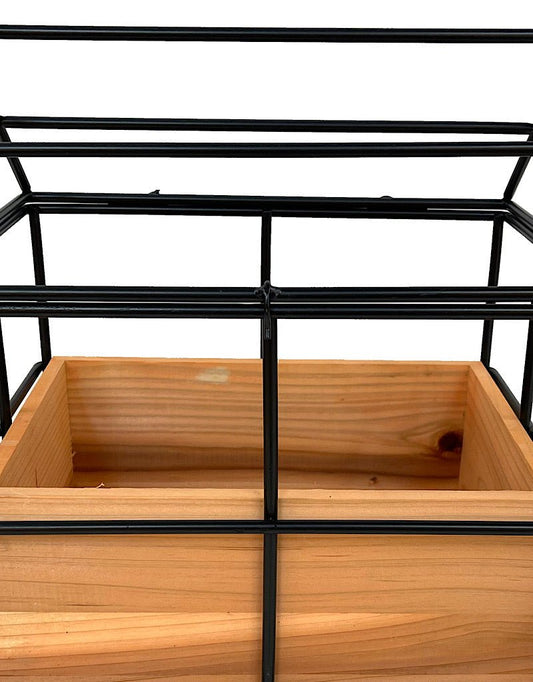 Wire and Wood No Glass Terrarium Planter - The Garden Corner