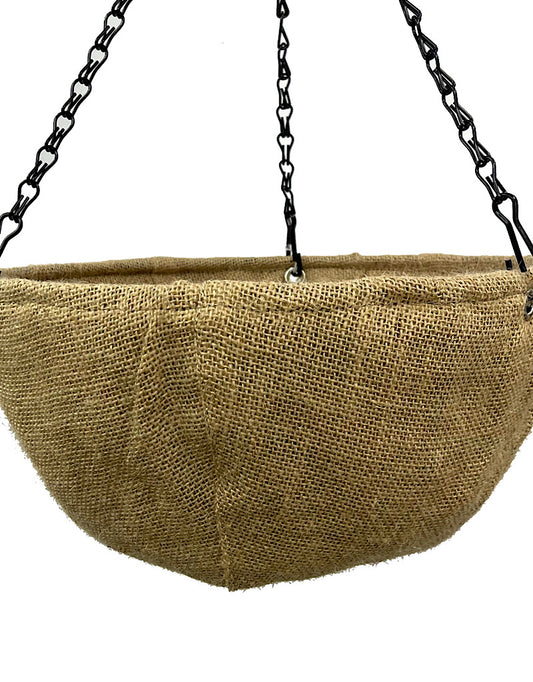 Burlap Hanging Basket 12 Inch - Outdoor Living