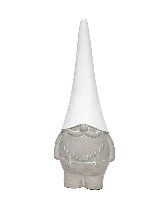 Concrete White Hat Gnome - The Garden Corner