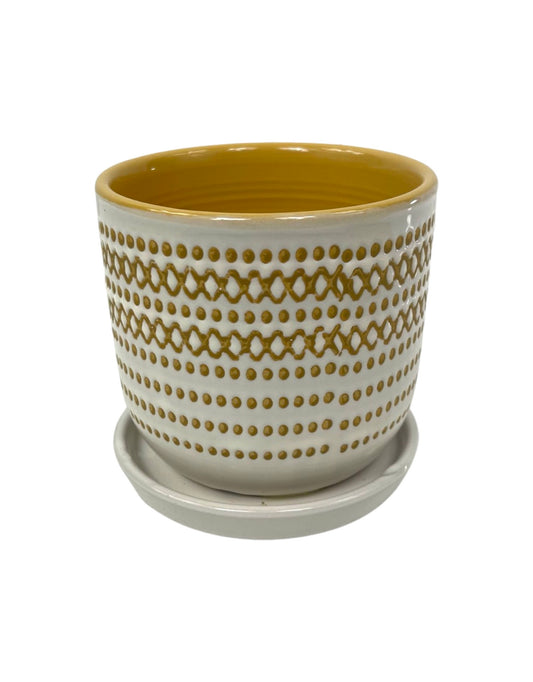 XO Egg Pot w/ Saucer - The Garden Corner