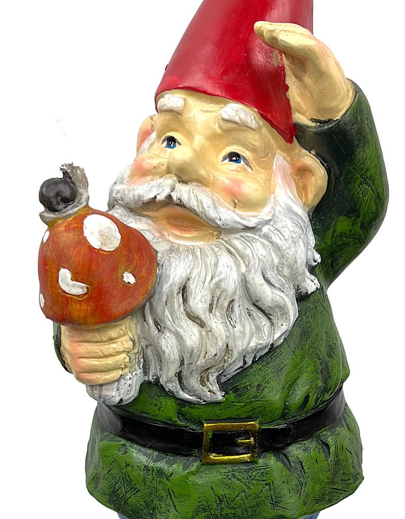 Garden Gnome With Mushroom - The Garden Corner