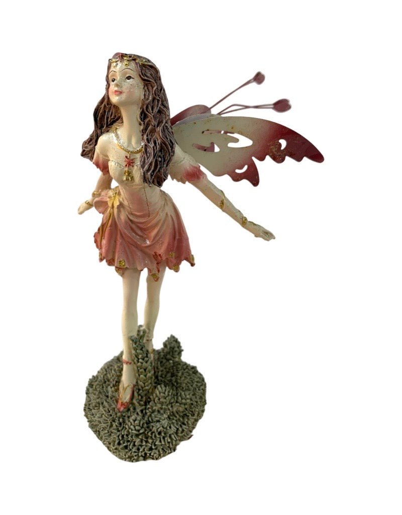 Fairy Pink Dress with Metal Wings - Outdoor Living