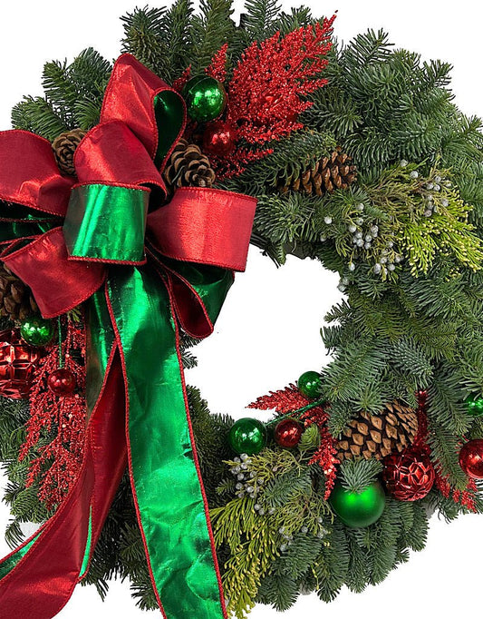 Designer Holiday Wreath 24 Inch 1 - The Garden Corner