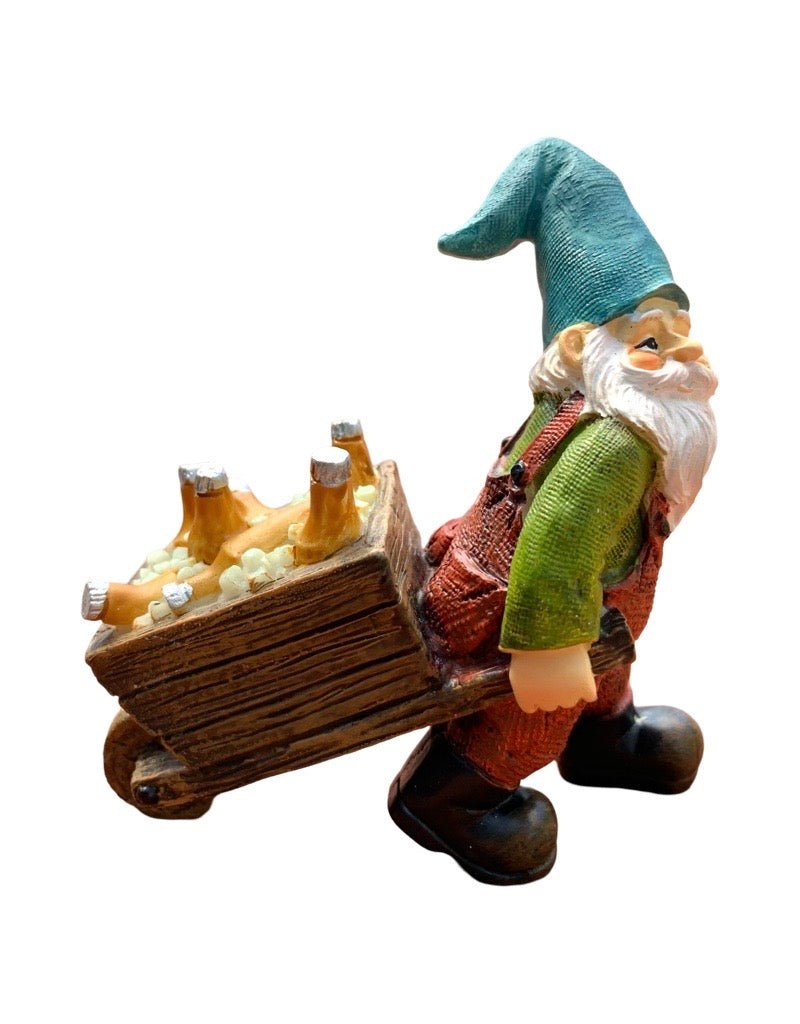 Fairy Gnome with Beer Wagon - Outdoor Living