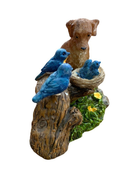 Fairy Dog with Bluebirds - The Garden Corner