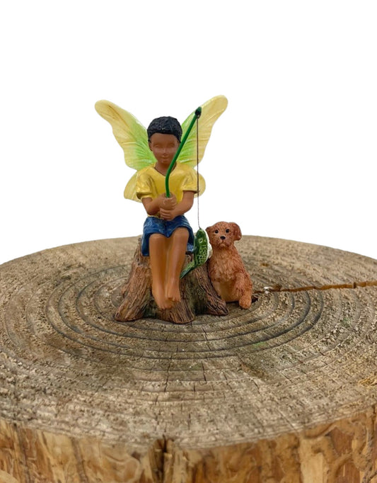 Fairy Fishing with Dog - The Garden Corner