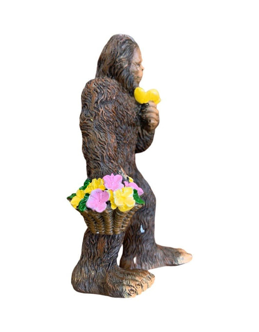 Fairy Sasquatch Smelling Flowers - The Garden Corner