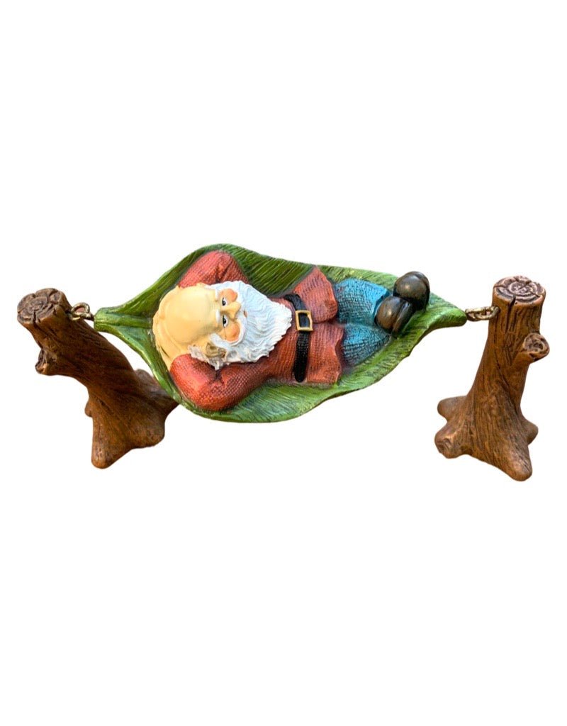 Fairy Gnome in Hammock - Outdoor Living