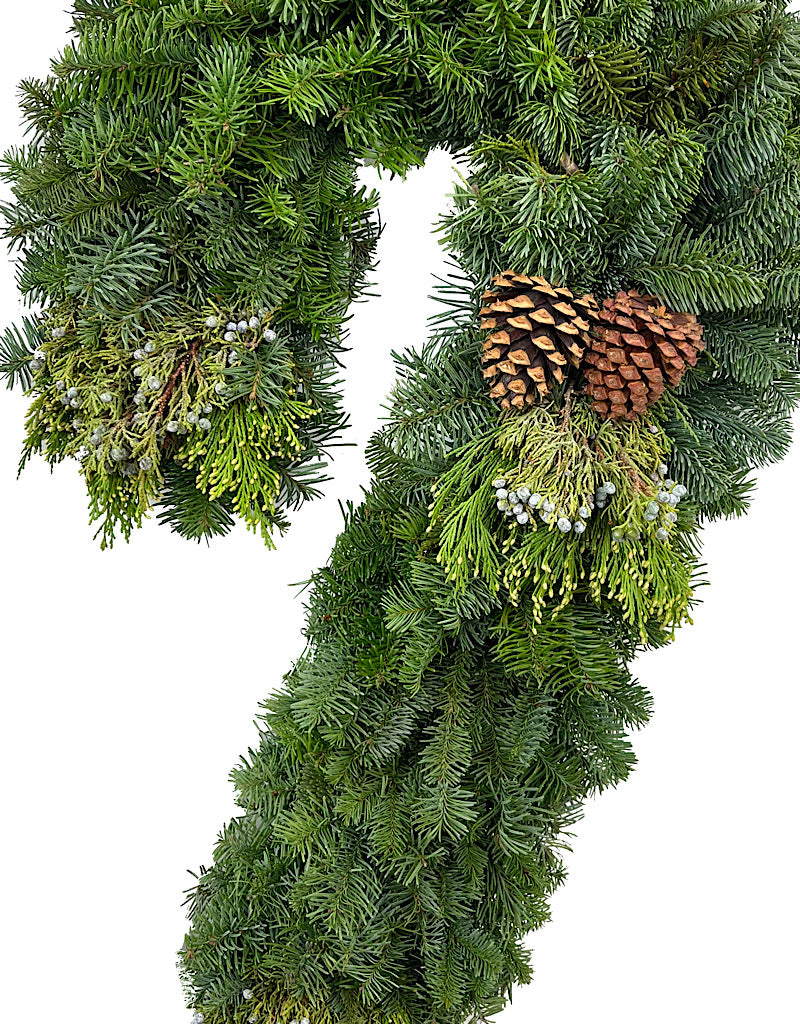 Holiday Greenery Wreath Candy Cane