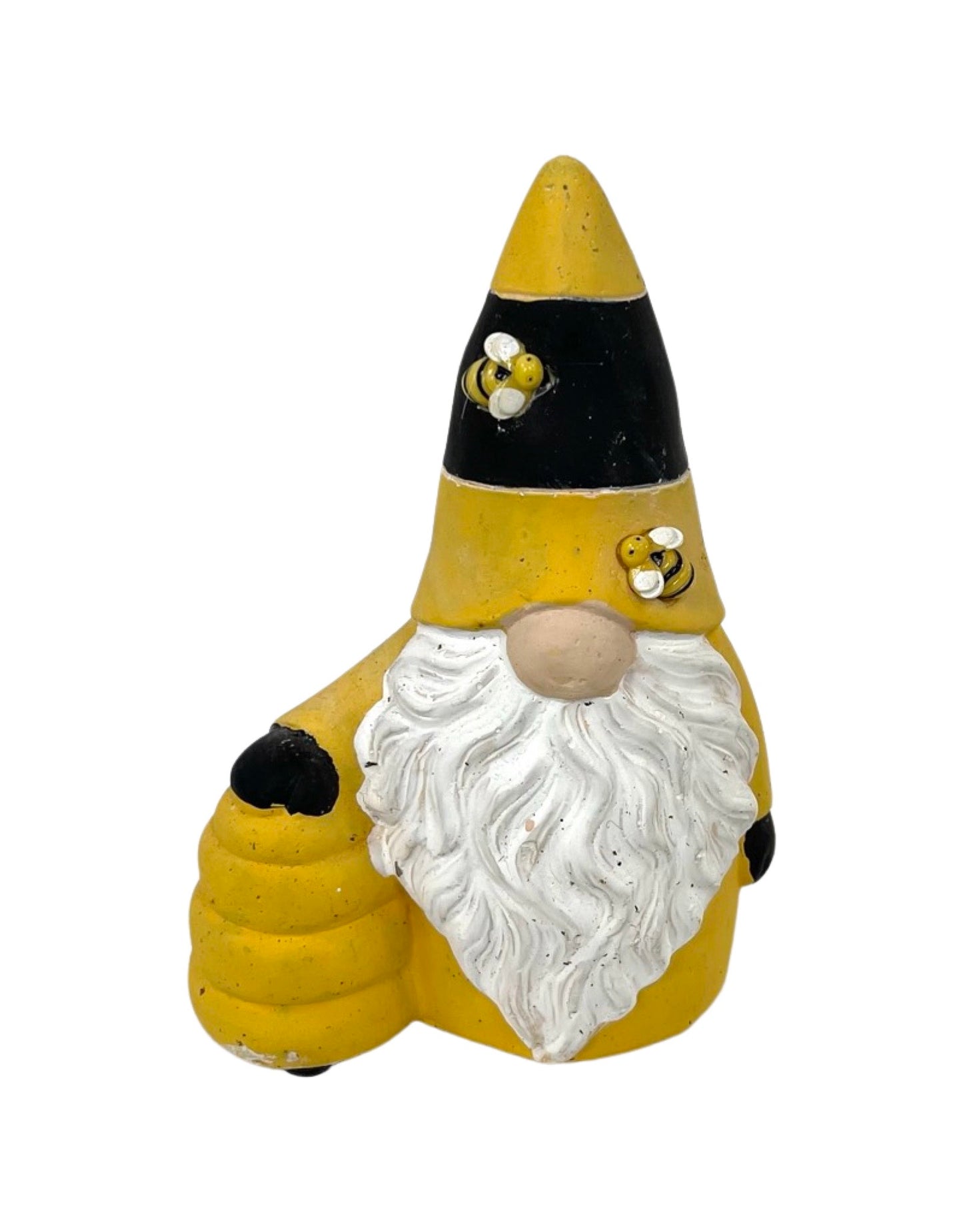 Concrete Bee Hat Gnome 5.75 Inch - The Garden Corner