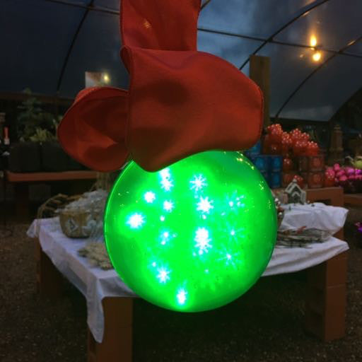 Holographic Sphere, Grn, 6 inch - Christmas Non Plant