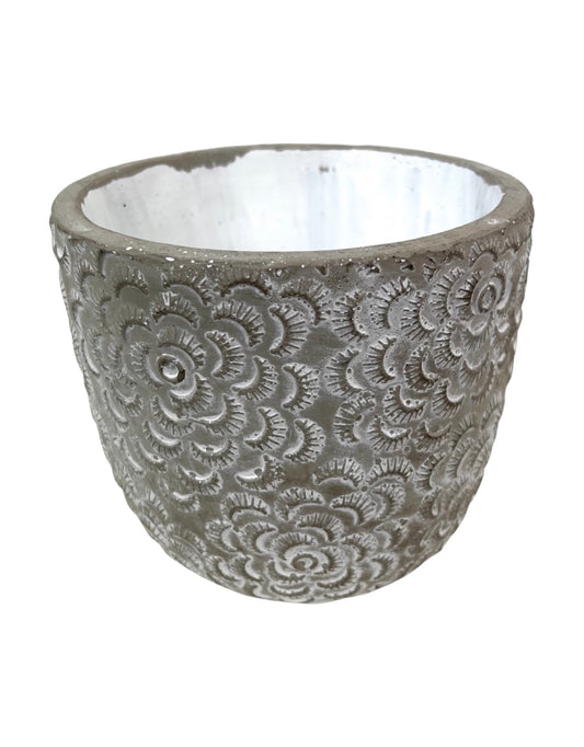 Flower Cement Pot - The Garden Corner