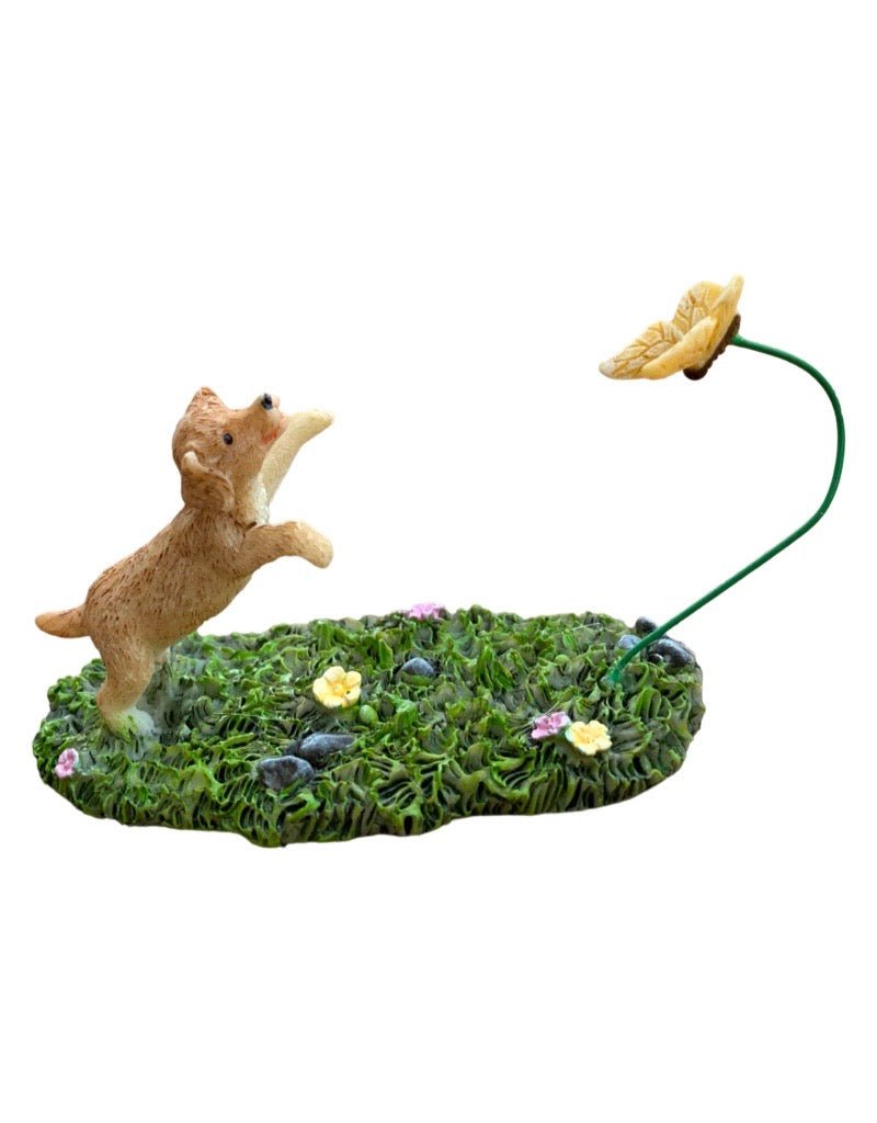 Fairy Dog Chasing Butterfly - Outdoor Living