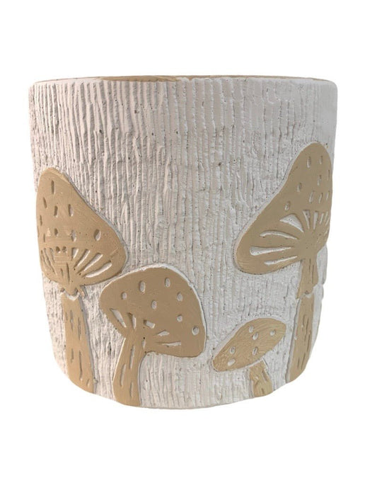 Concrete Mushroom Beige Cup - The Garden Corner