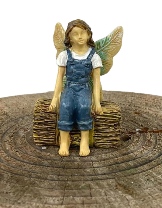 Fairy Sitting on Haystack - The Garden Corner