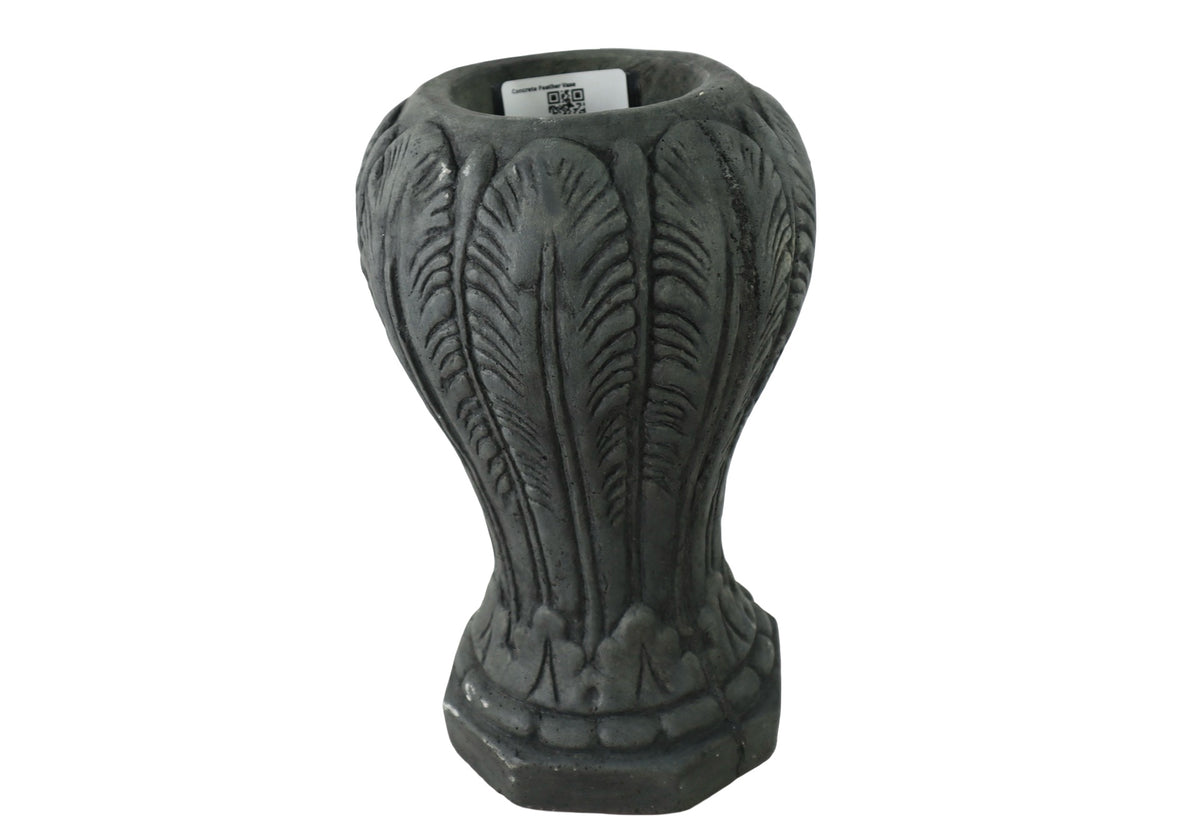Concrete Feather Vase - Pottery